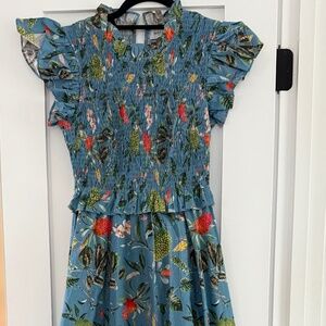Olivia James the Label | tropical print smocked dress